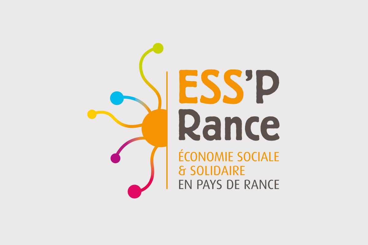 ESSPRance-logo-couleur création du logo et de l'identité visuelle du pôle ESS du pays de Dinan, symbolisant le réseaux de manière fluide et dynamique.