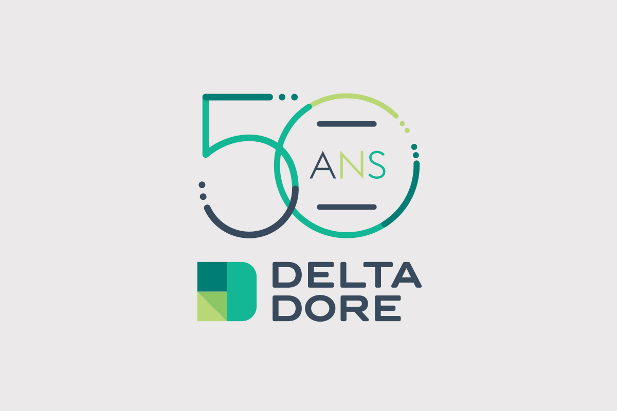 Réalisation du logo anniversaire Delta Dore sous déclinaison de chartes